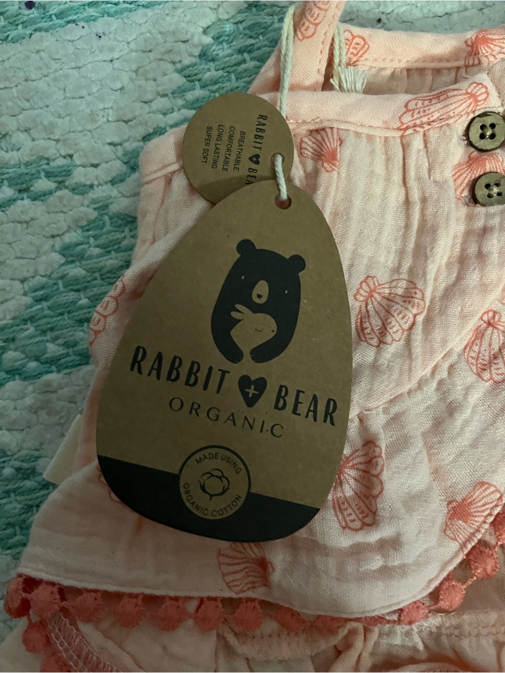Infant Peach Shell-Print Ruffle Tank & Bloomers Set - Picture 3 of 3
